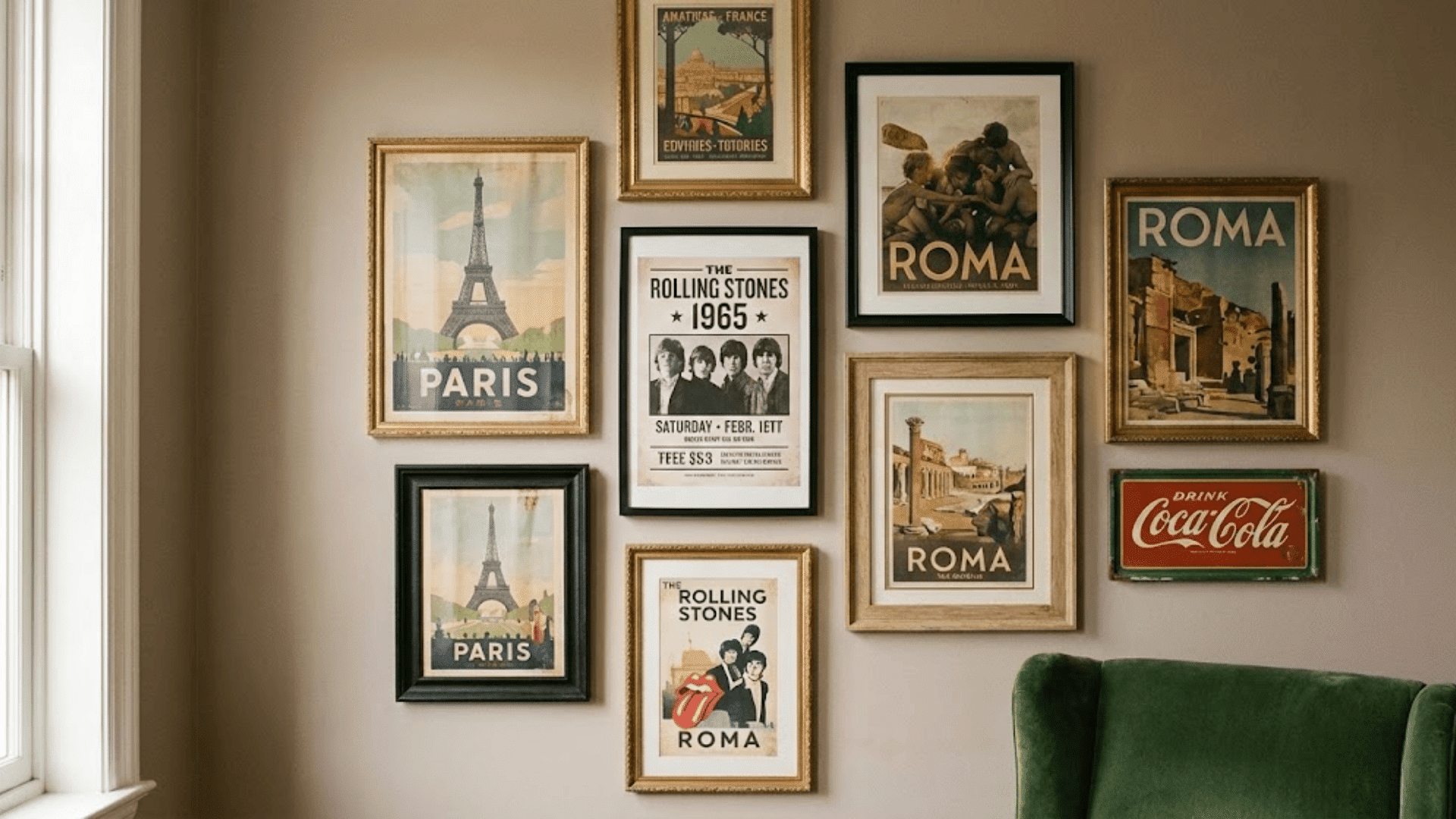vintage poster gallery wall