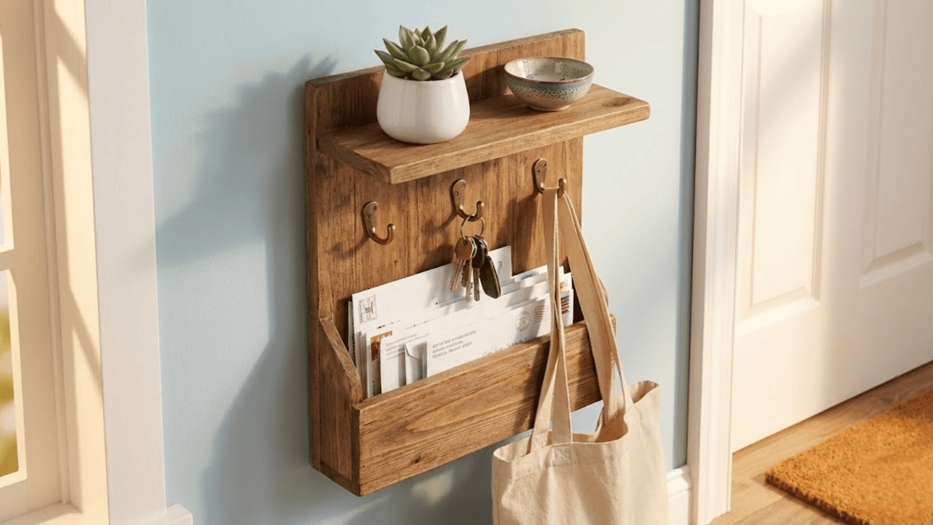 wall mounted key mail organizer