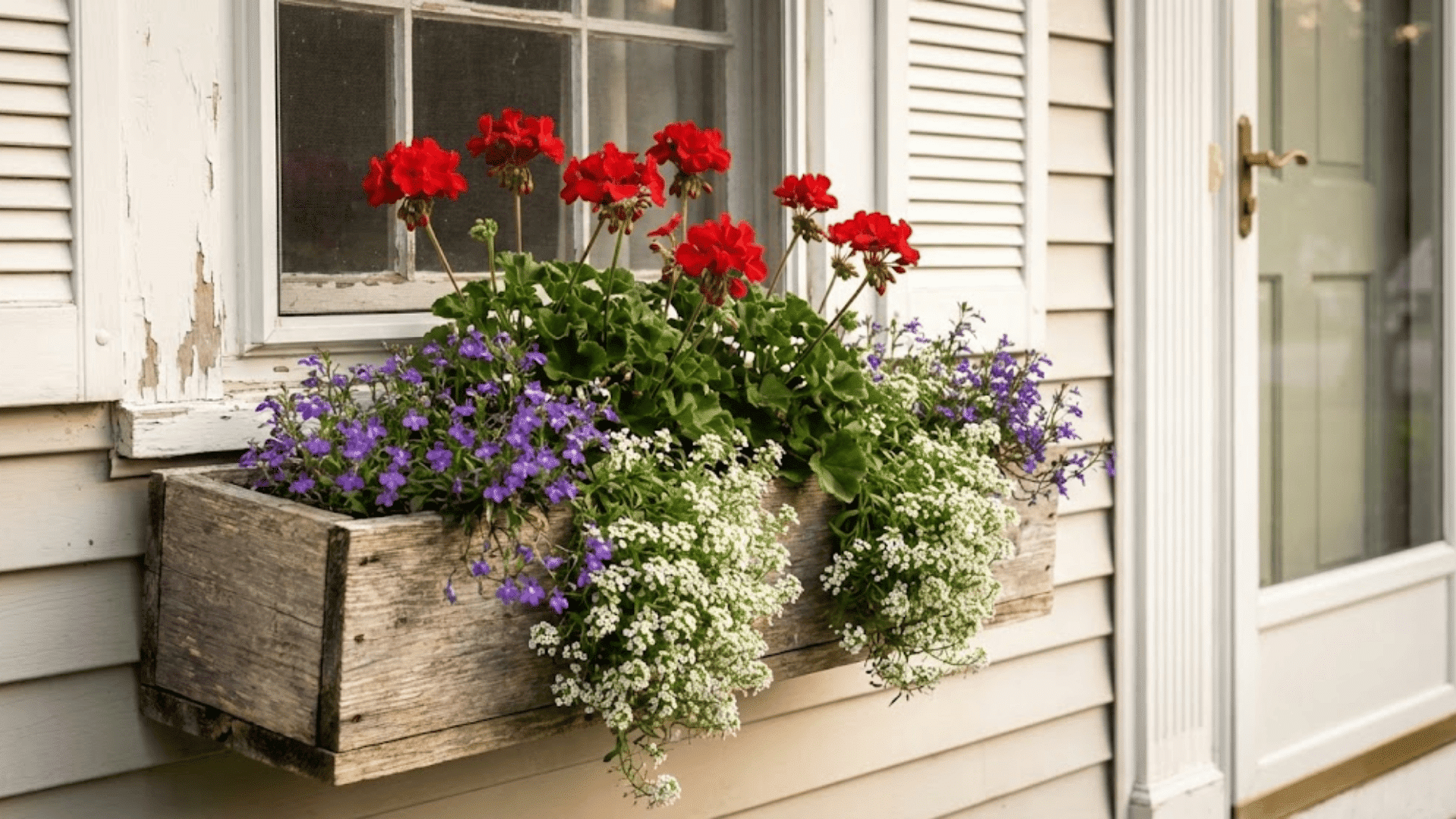 window box layered plants