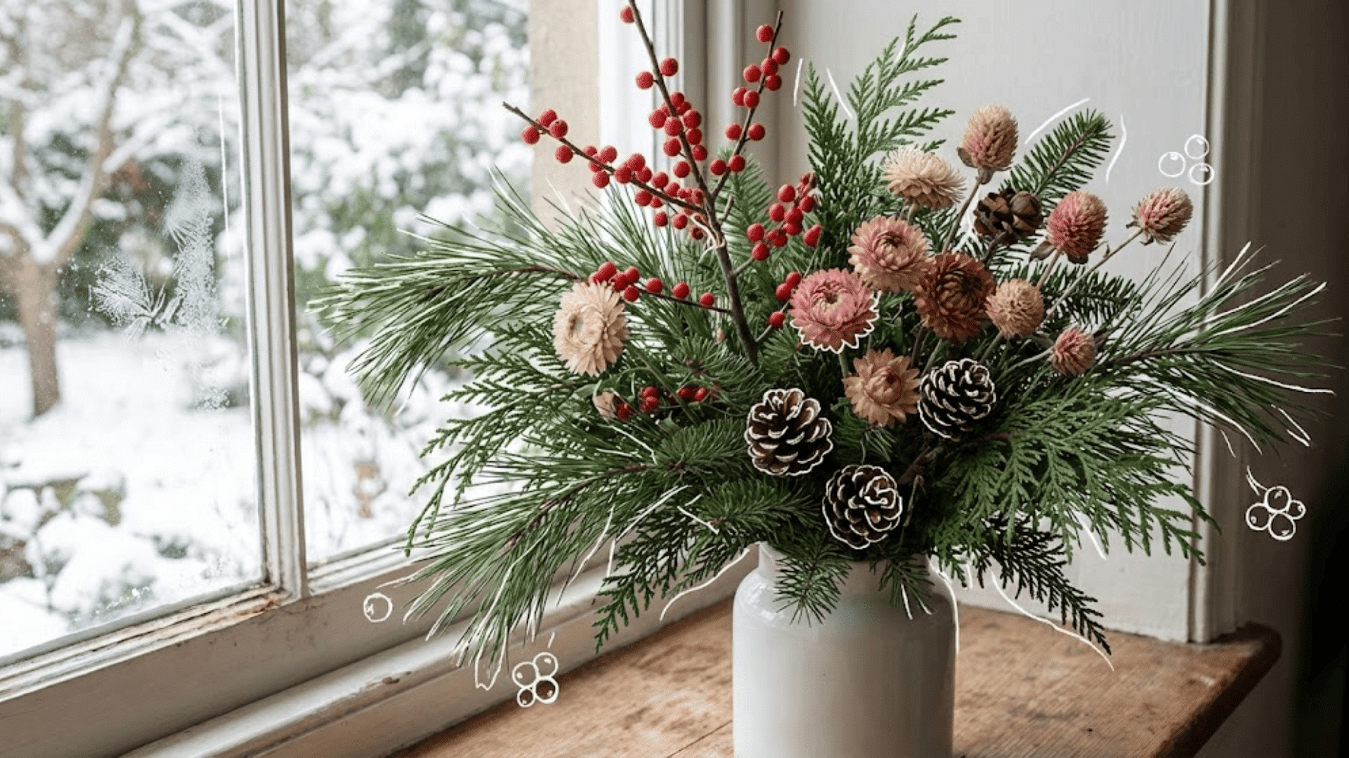 winter evergreen berry mix