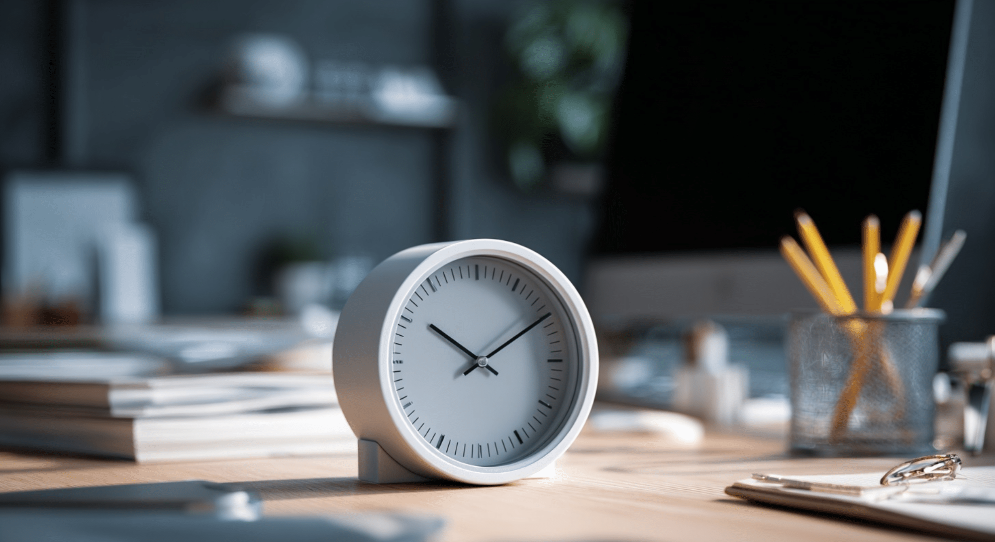 add a small clock that doubles as decor