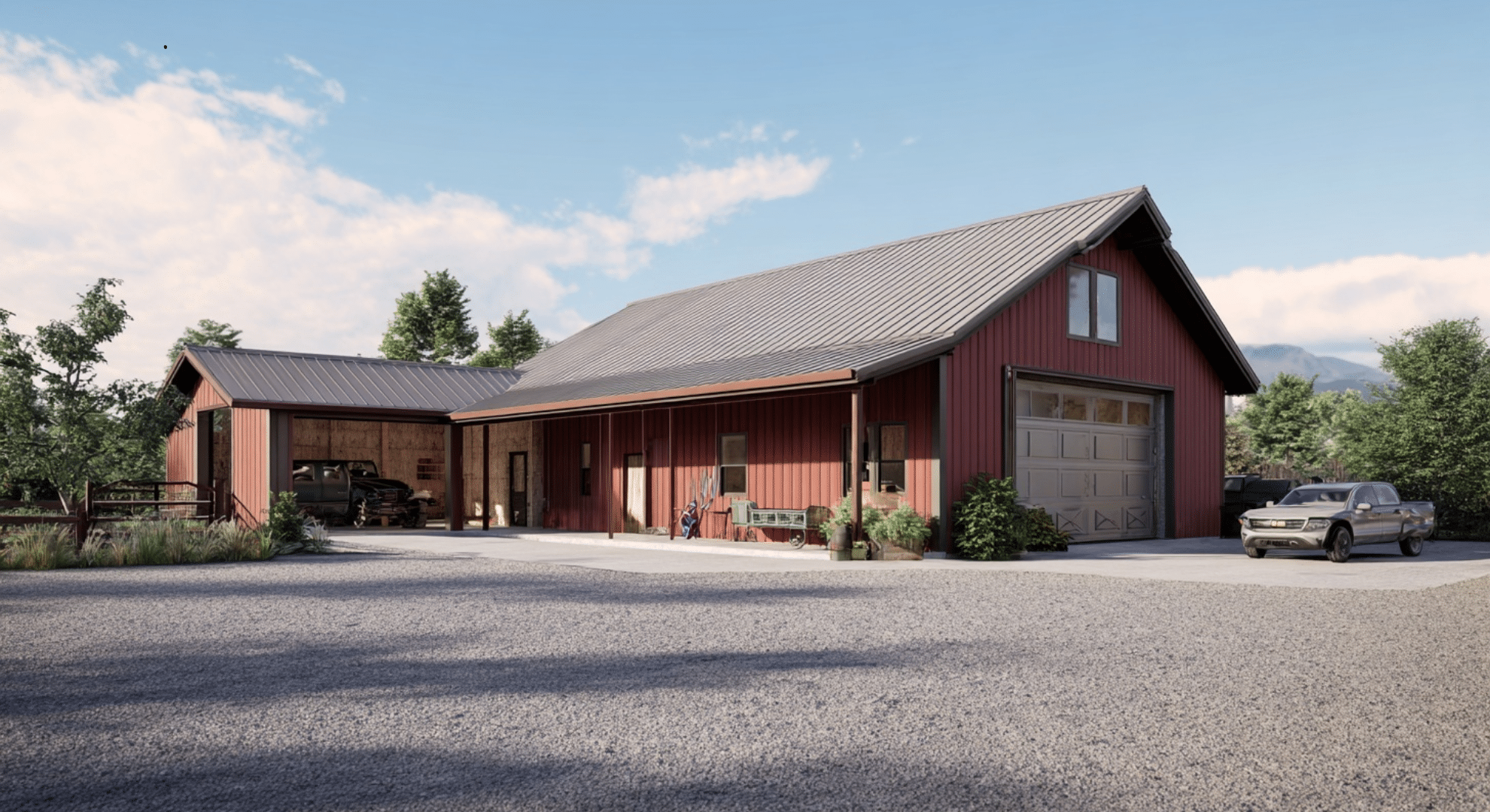 barn style homes with attached or detached shops