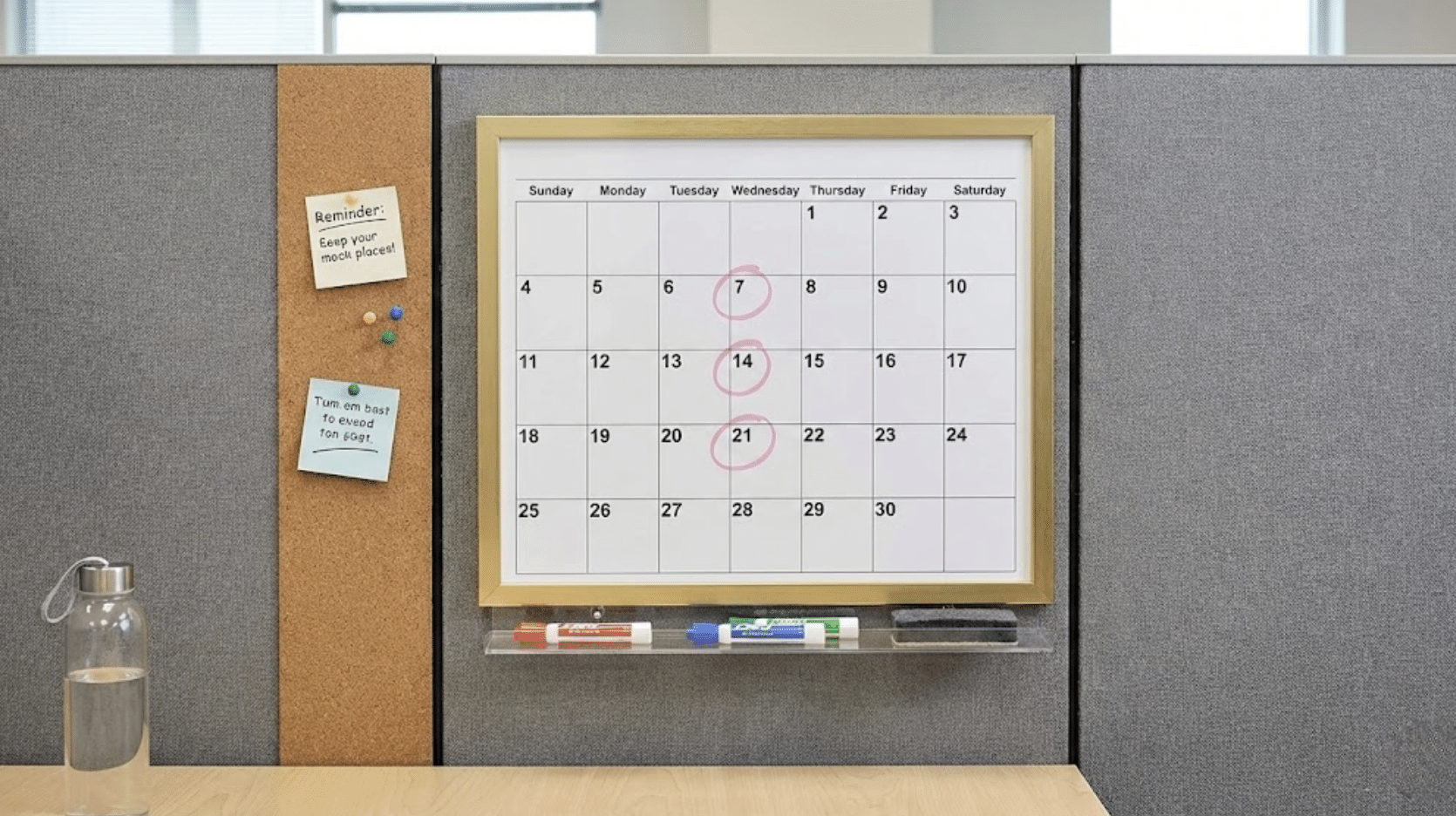 calendar wall with aesthetic layout