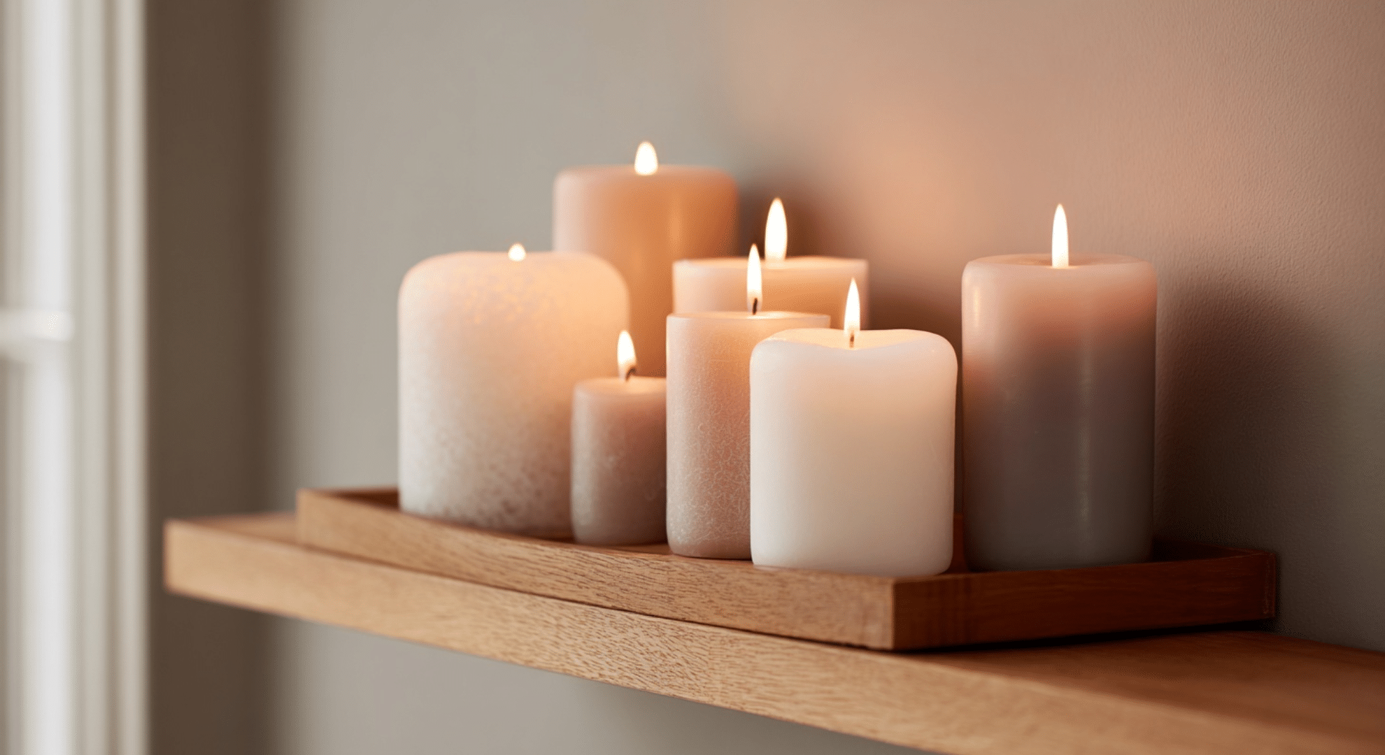 candle based decor for tables and shelves