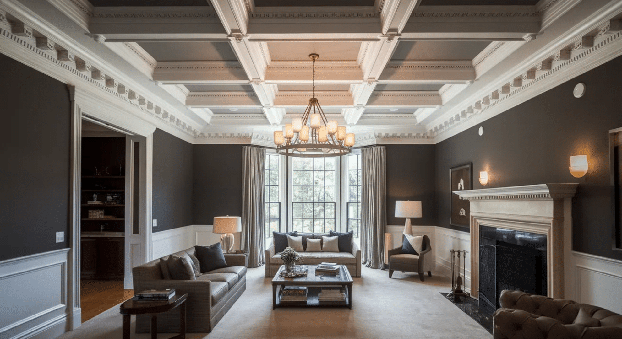 coffered ceiling installation