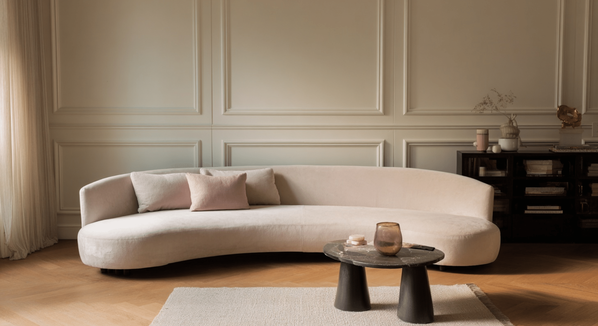 curved sofa silhouettes instead of boxy seating