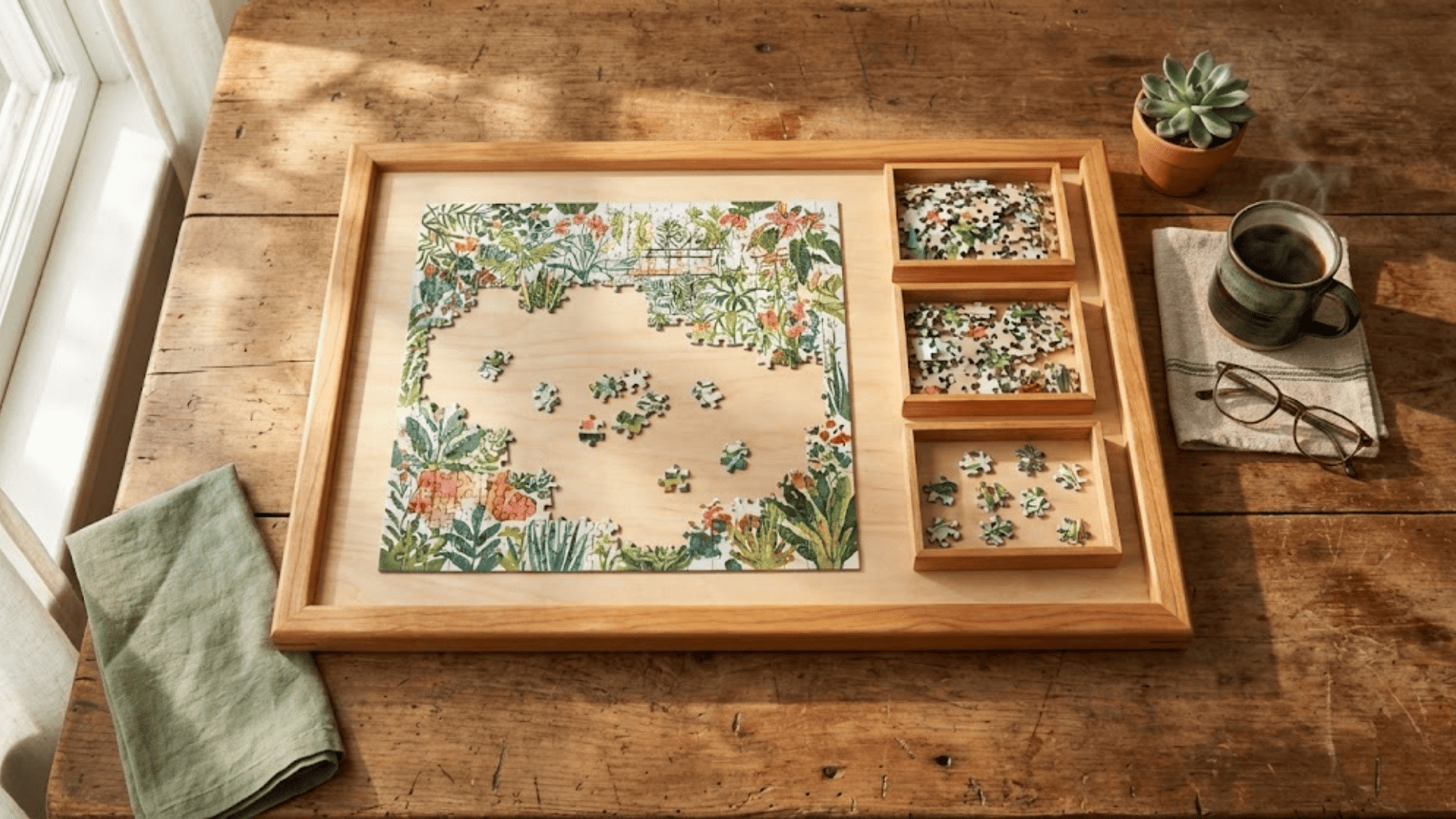 diy puzzle board for organized stress free puzzling
