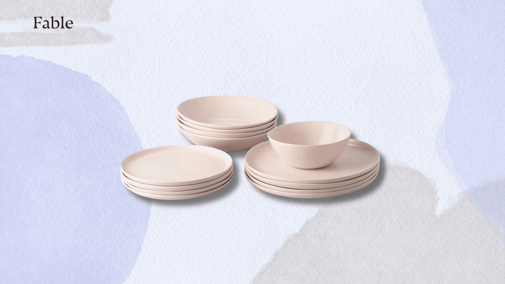 non toxic fable dinnerware set pastel neutral colors portuguese ceramics
