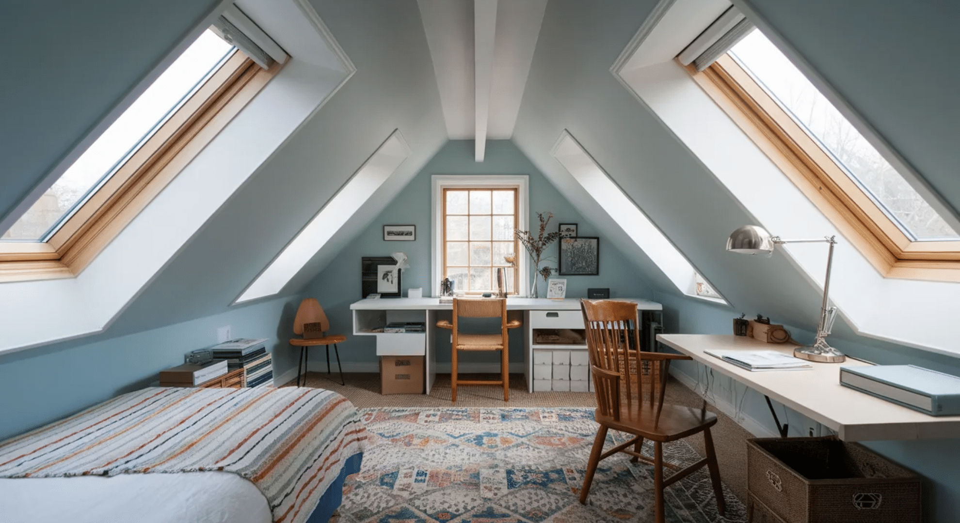 finished attic with dormer windows