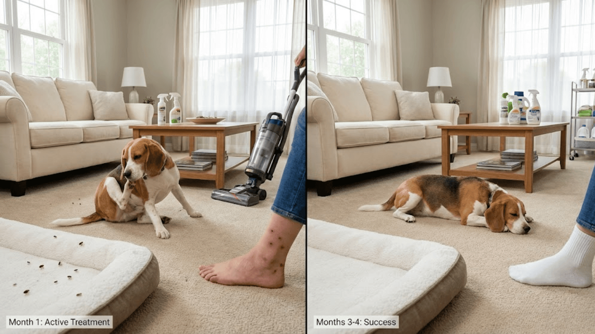 how long does it take to eliminate fleas in the house