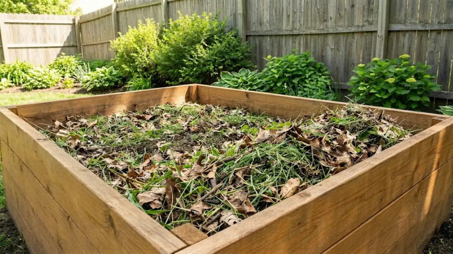 loosened native soil bed for raised garden preparation, roots and clumps visible
