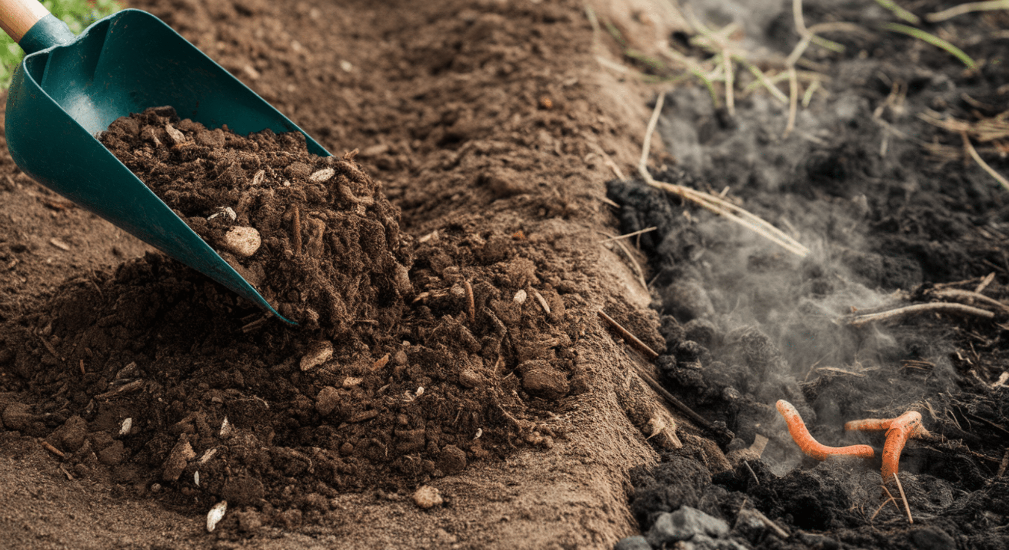 nutrient layer compost and aged organic matter