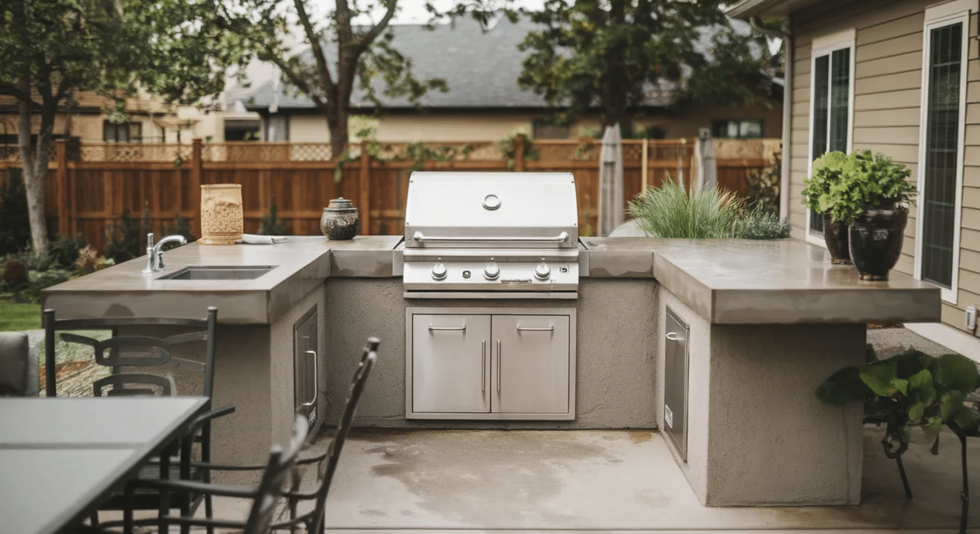 outdoor kitchen or grill station