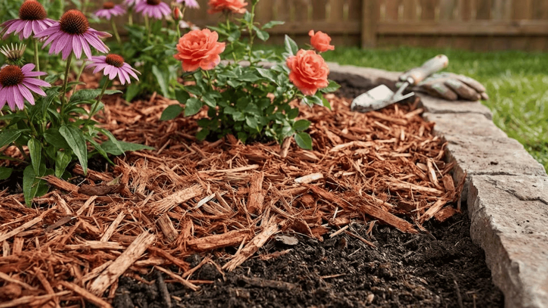 shredded hardwood bark mulch