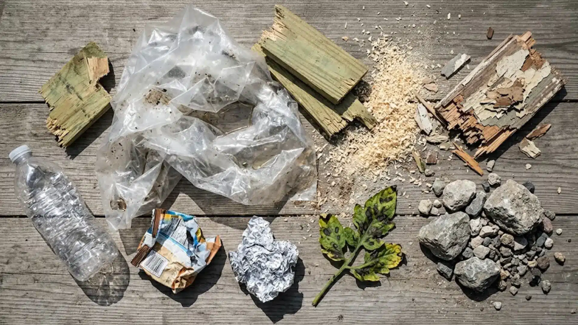 materials to avoid in raised garden beds scattered together, plastic, treated wood, gravel