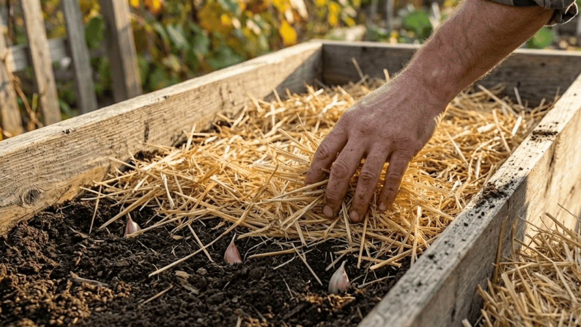 step 4 mulch your garlic bed
