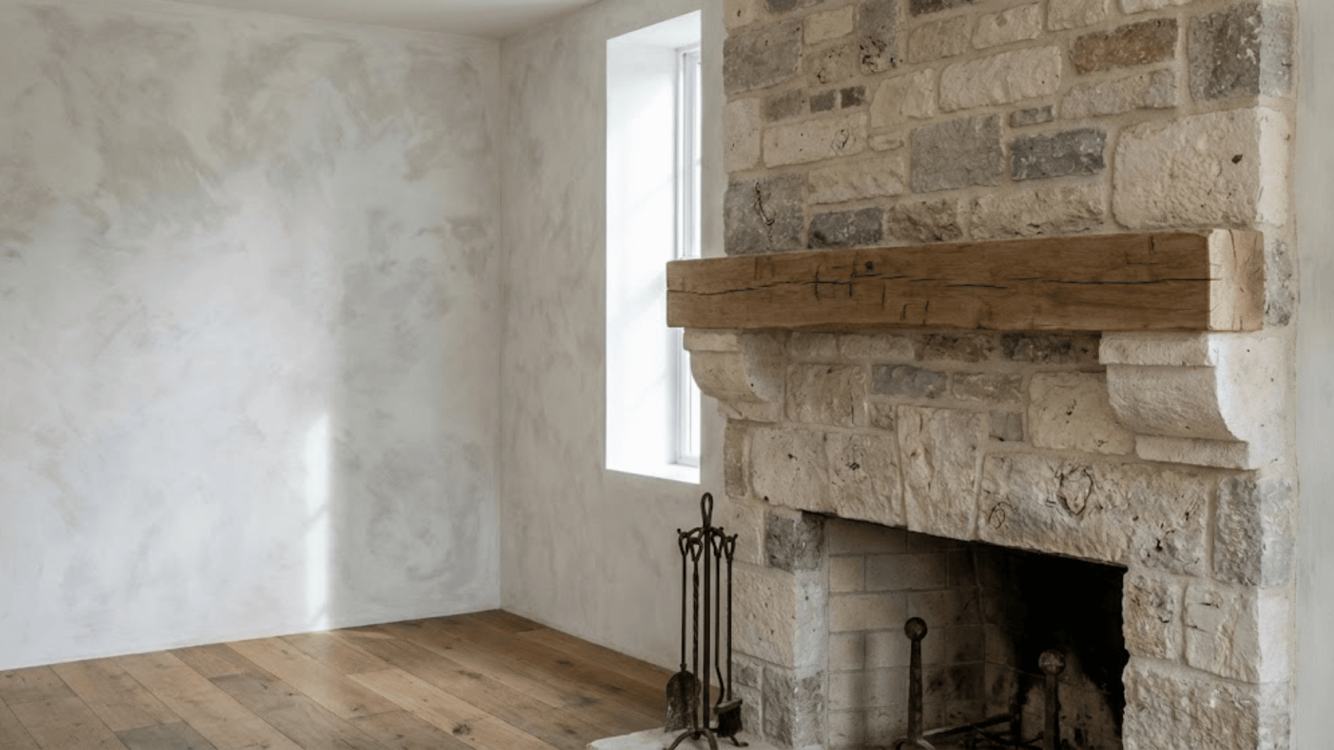 stone brick or limewashed walls