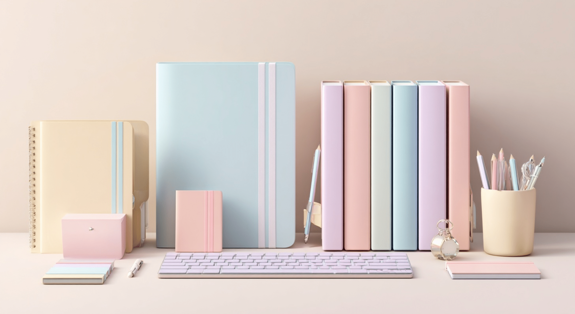 swap standard office supplies for coordinated ones