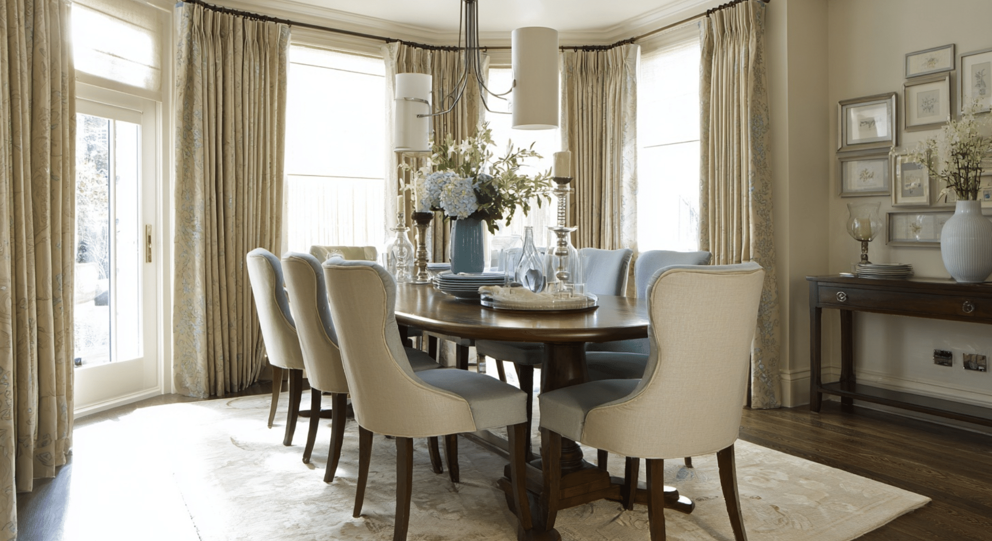 upholstered dining chairs with classic shapes