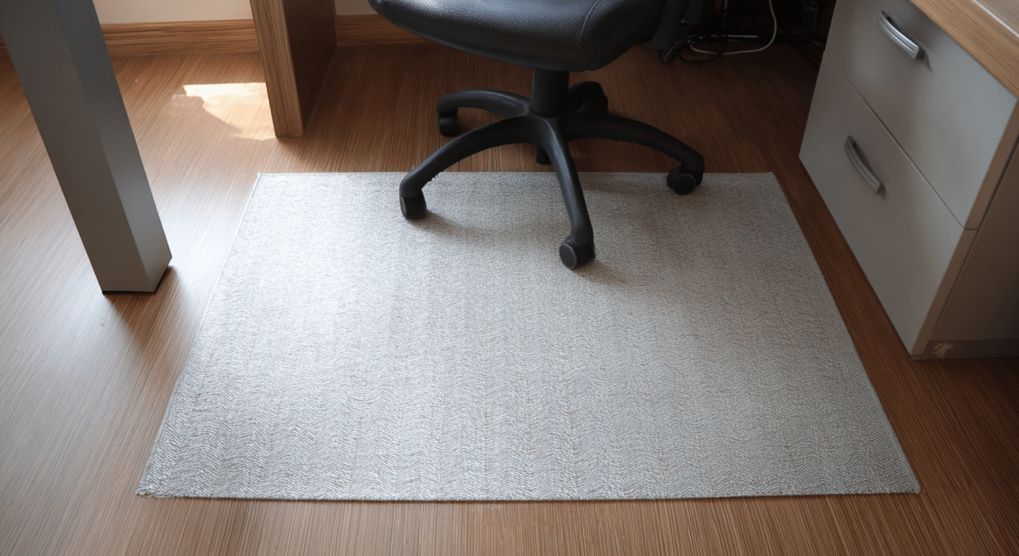 use a soft area rug under your desk