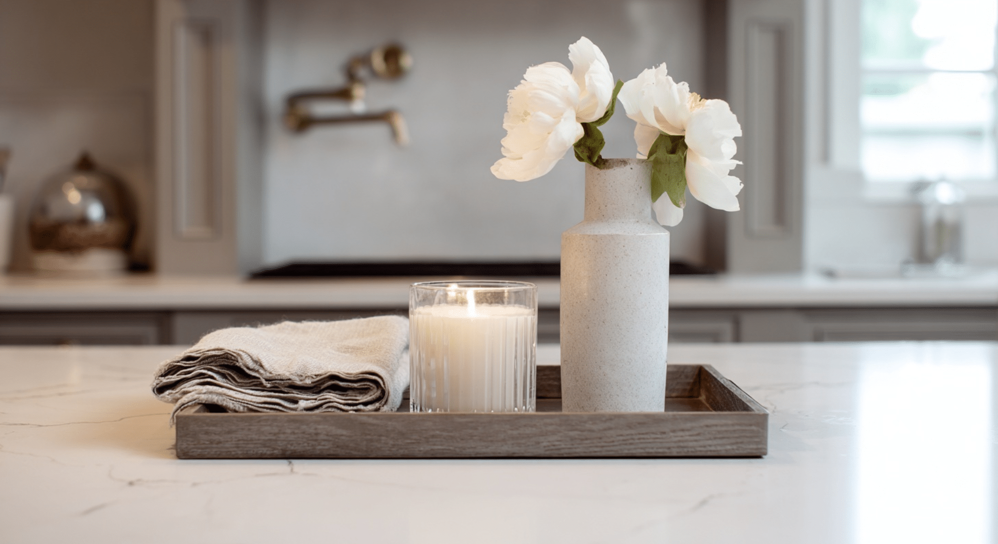 valentine decor focused on tabletop accents only
