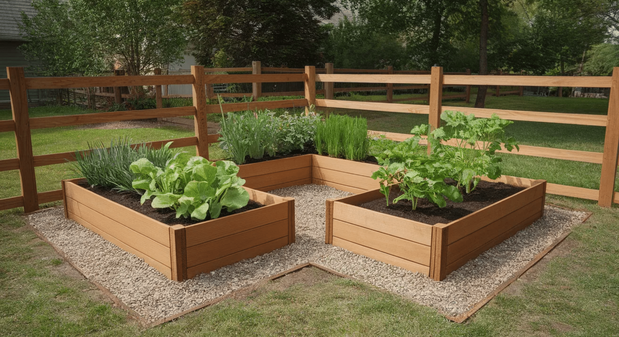 l shaped garden layout