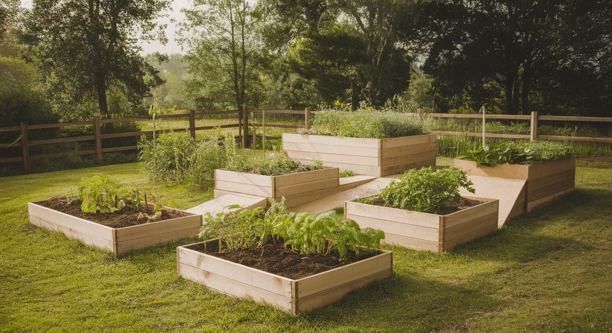 multi level raised bed layout