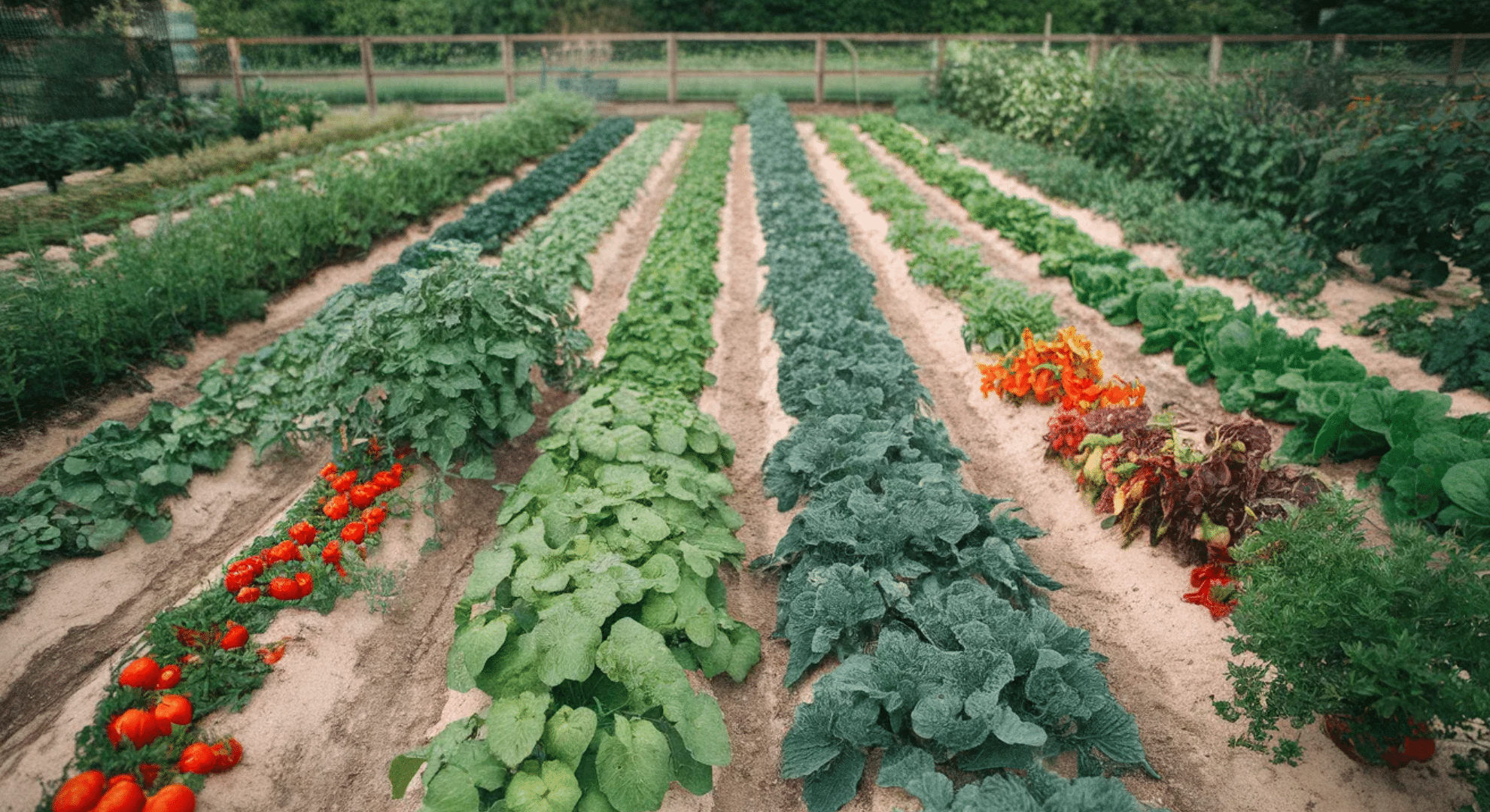 row vegetable garden layout