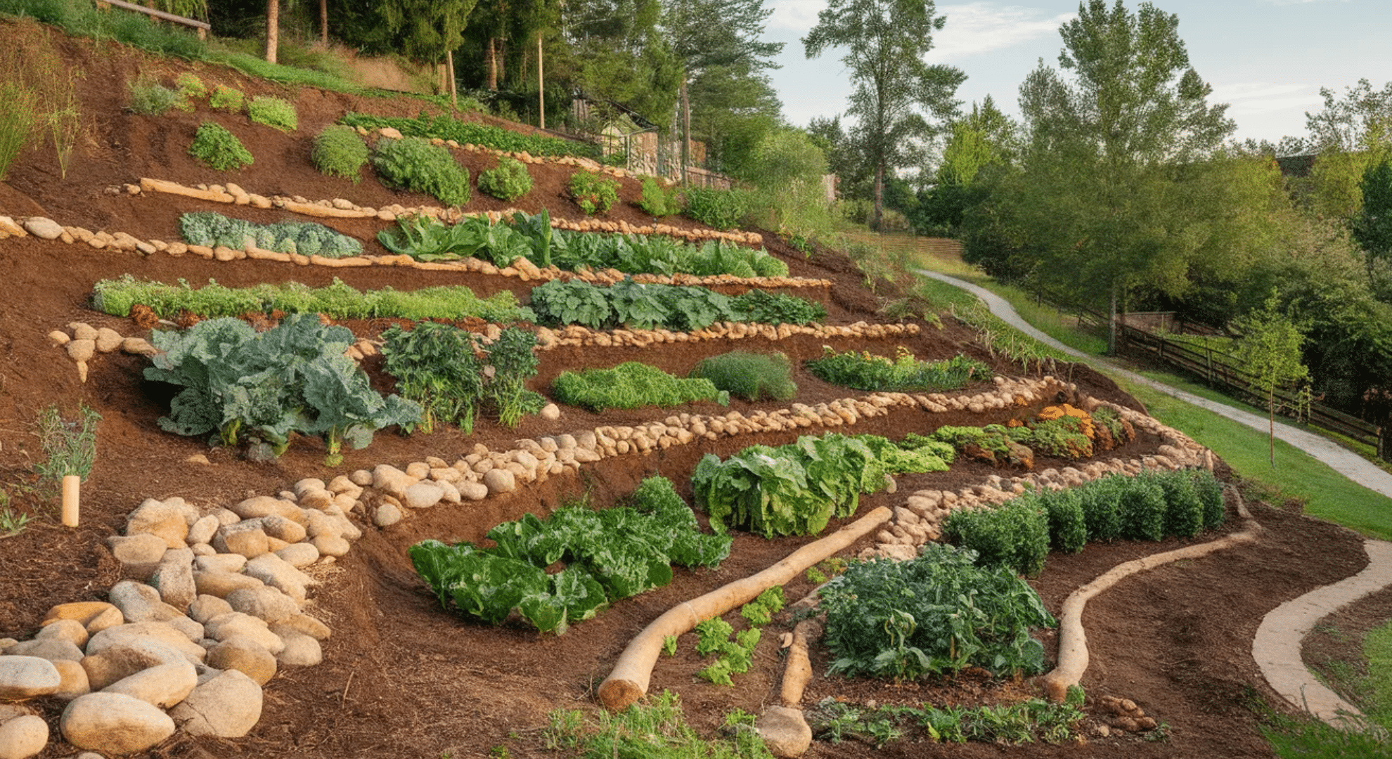 terraced garden layout