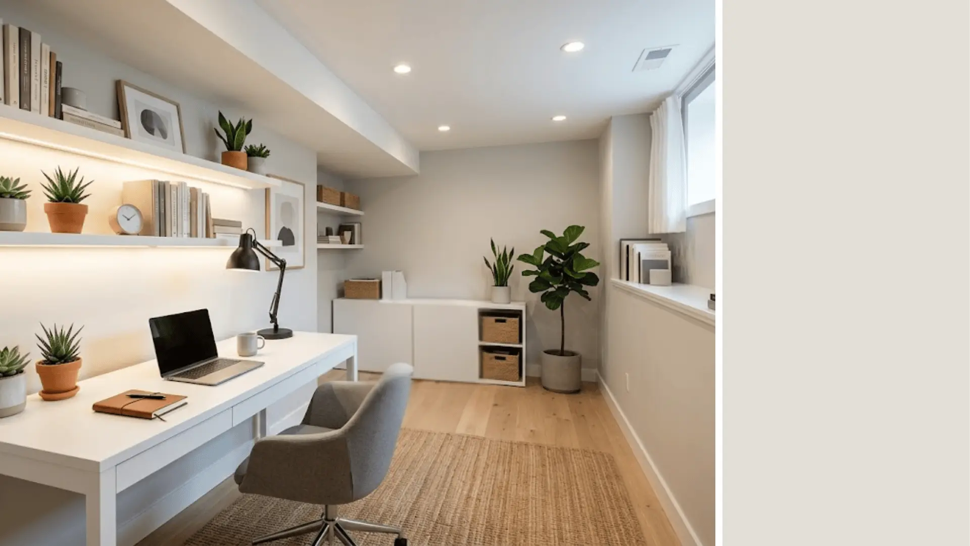 classic gray oc-23 pale neutral basement office walls with ceramic coaster swatch