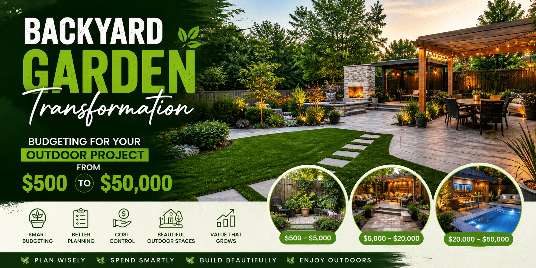 Backyard Garden Transformation: Budgeting for Your Outdoor Project from $500 to $50,000