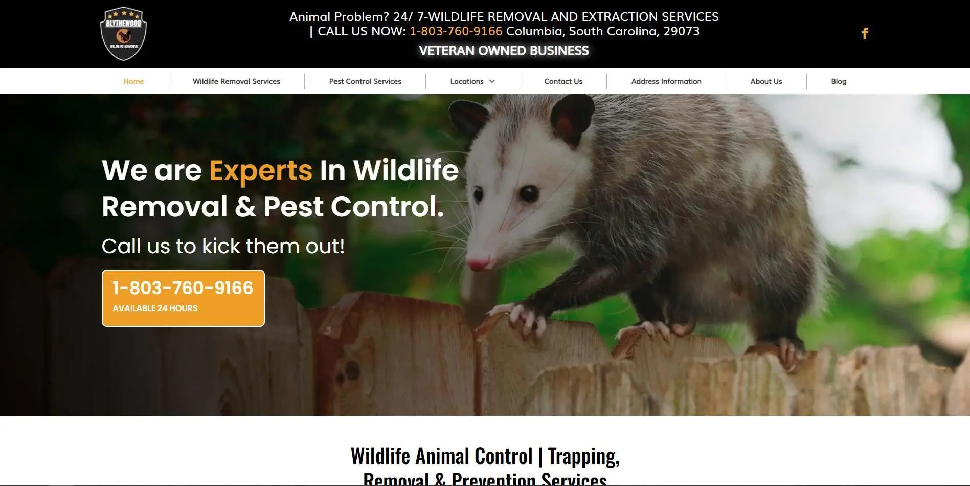 Opossum perched on wooden fence with blurred green foliage background