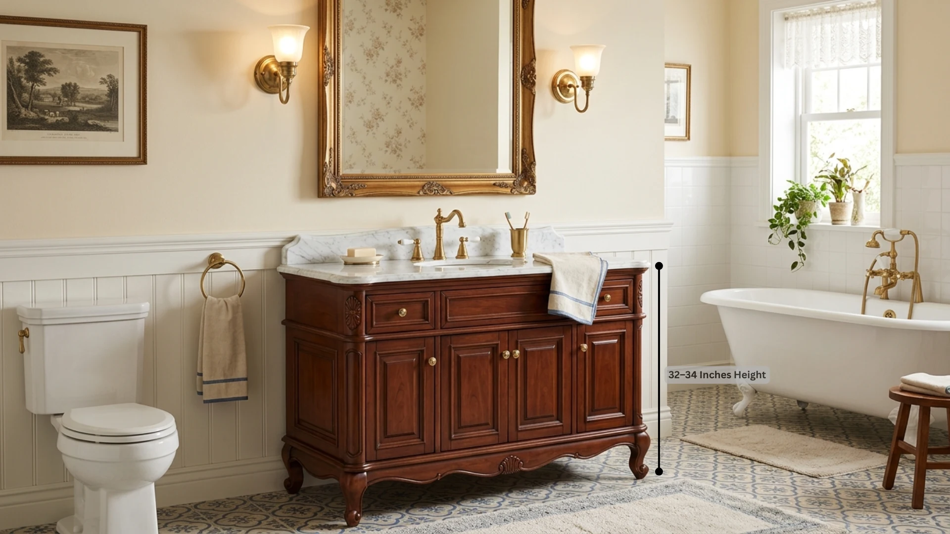 a bathroom featuring a bathtub, toilet, and sink, with neutral-colored walls and tiled flooring