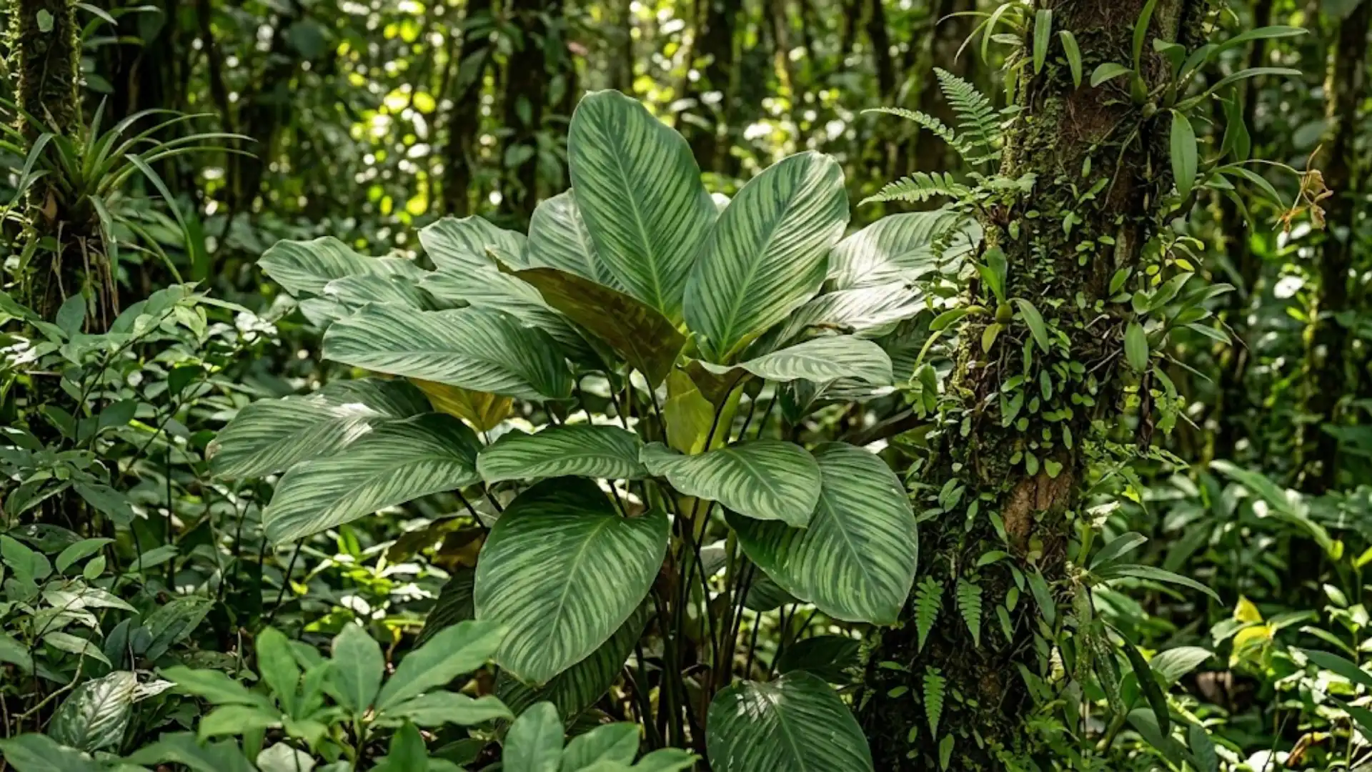 calathea calderon saenzii growing in a colombian humid forest