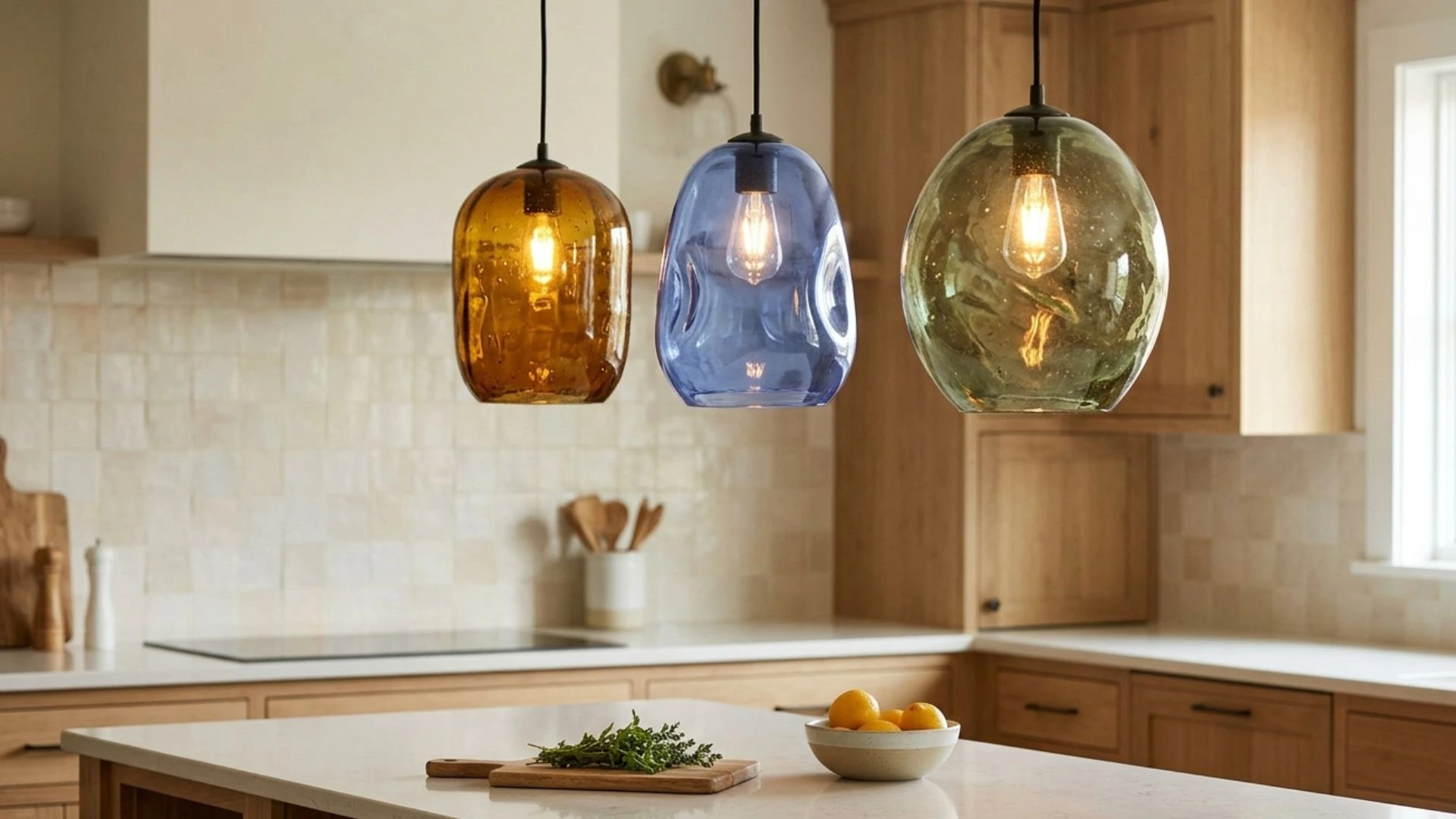 introduce colourful hand blown glass lights