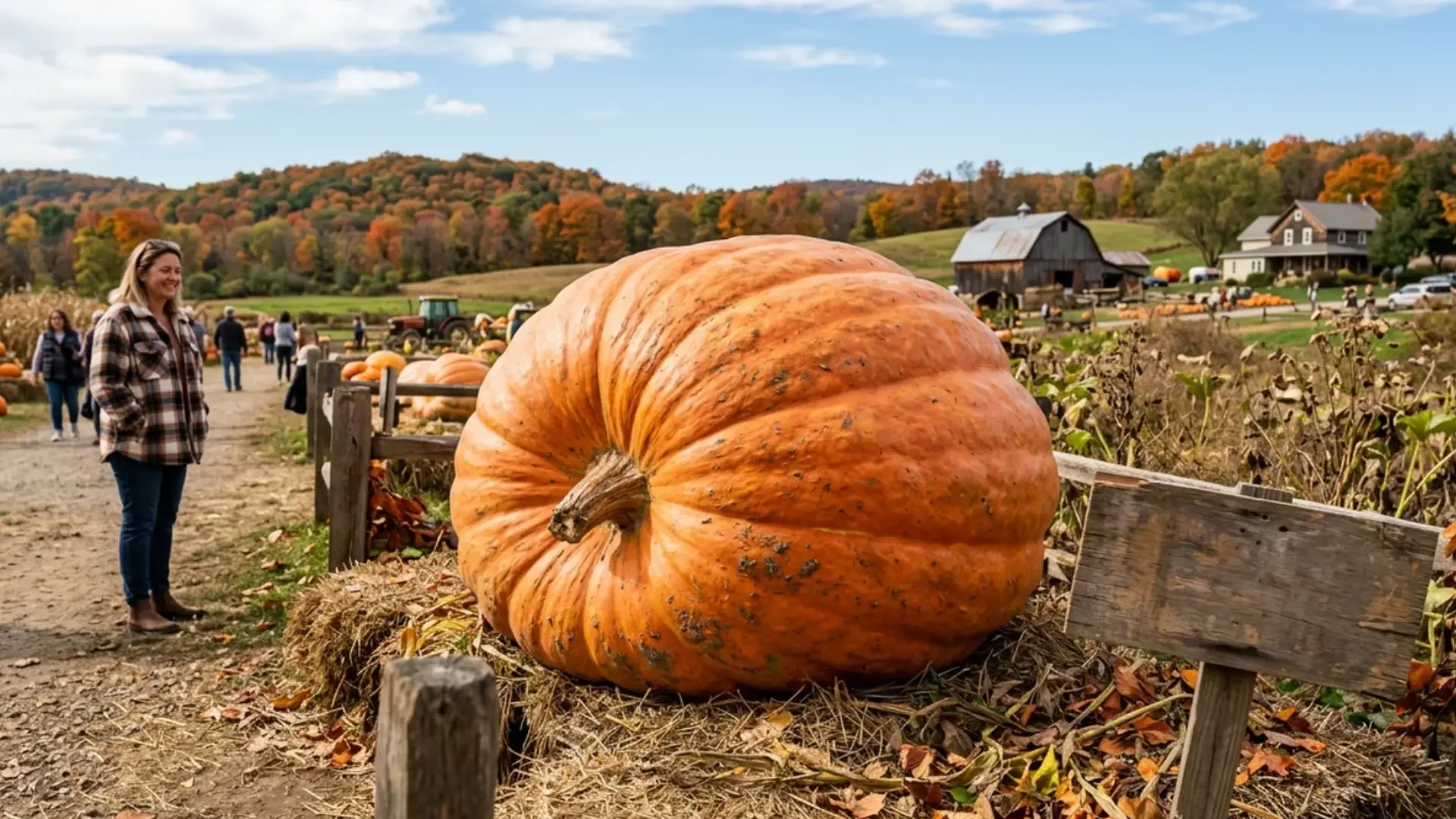 enormous orange atlantic giant pumpkin outdoors