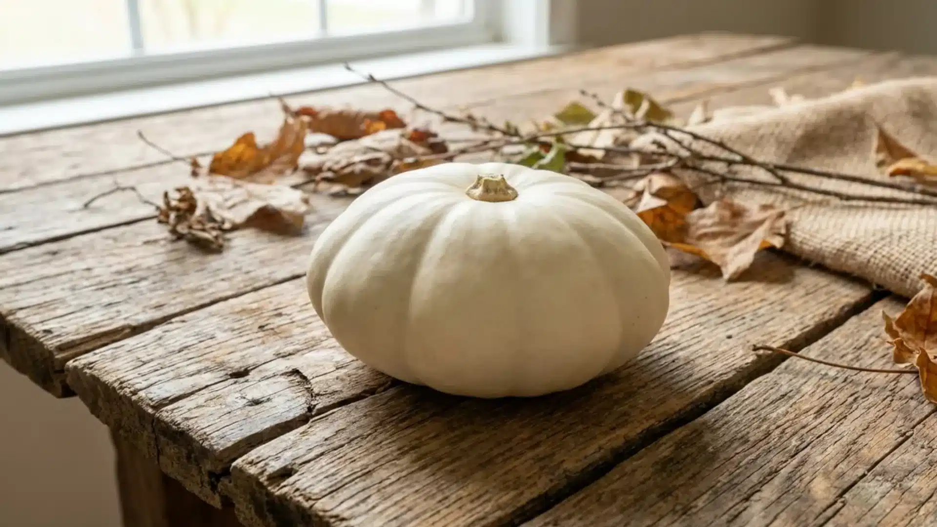 small smooth white baby boo mini pumpkin closeup