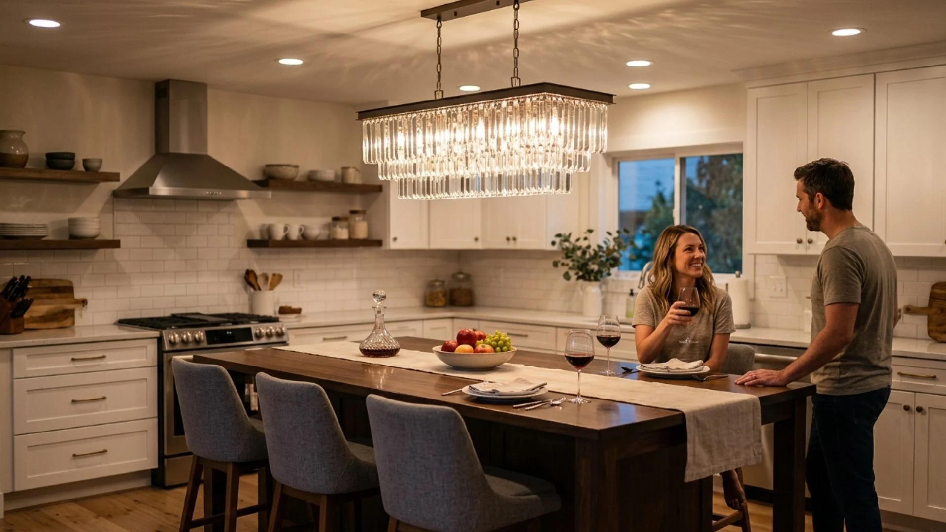 add sparkle with a crystal chandelier