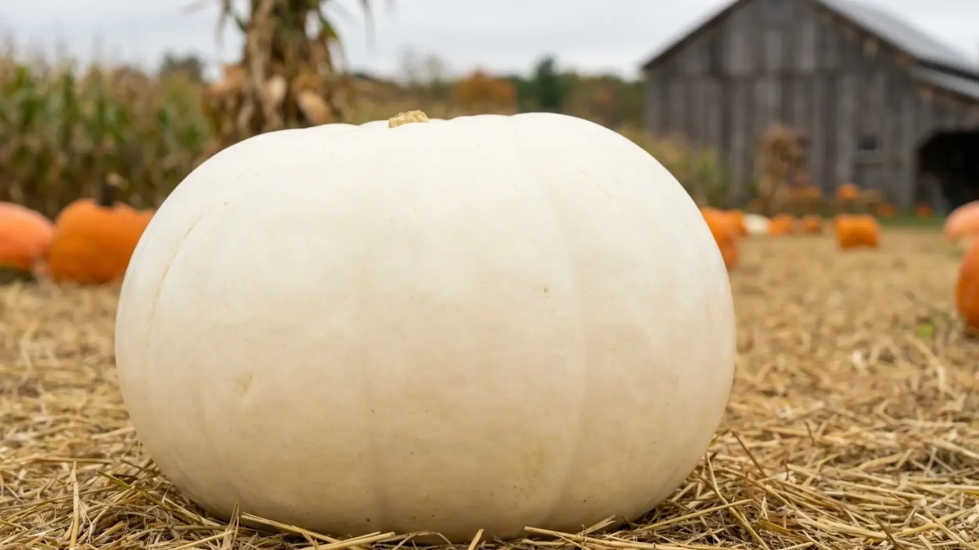 full moon pumpkin large white smooth rounded shape