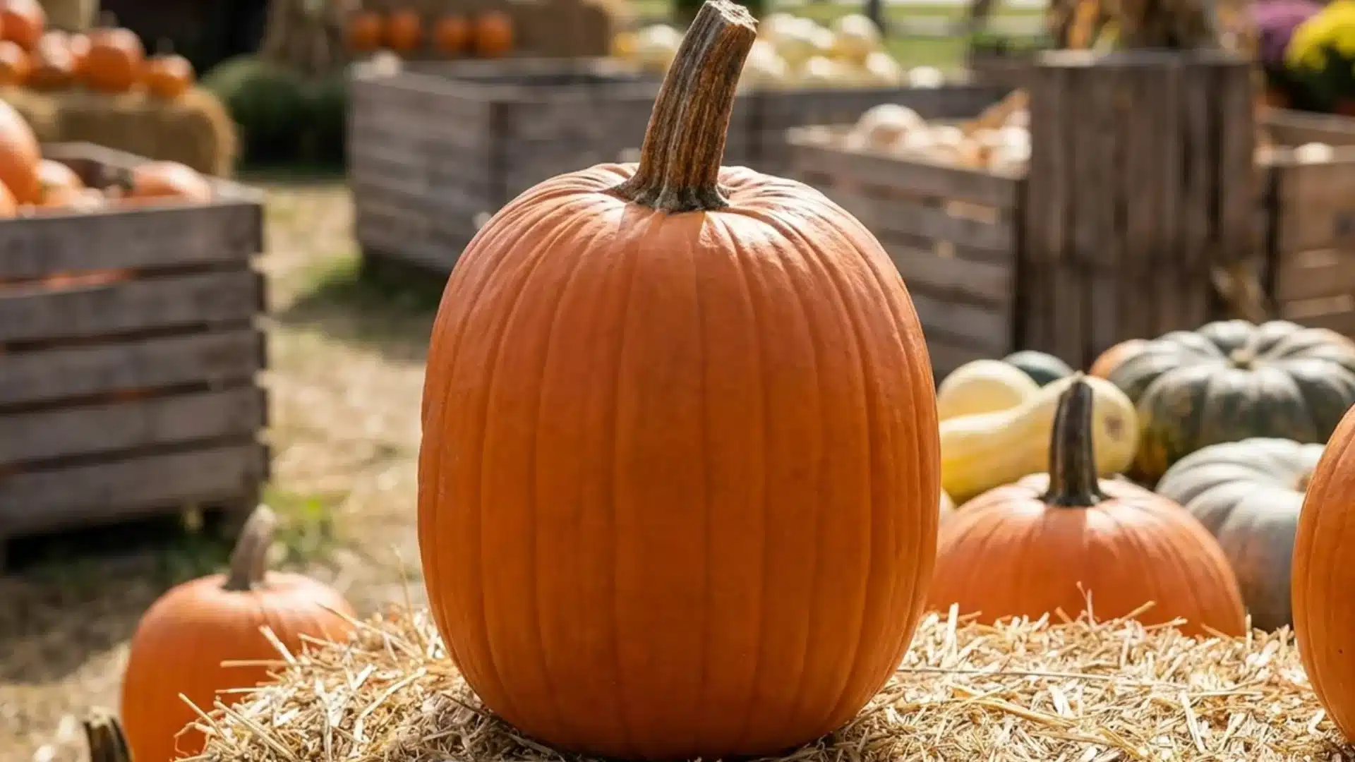 howden biggie pumpkin with tall ribbed sides for classic jack-o-lanterns
