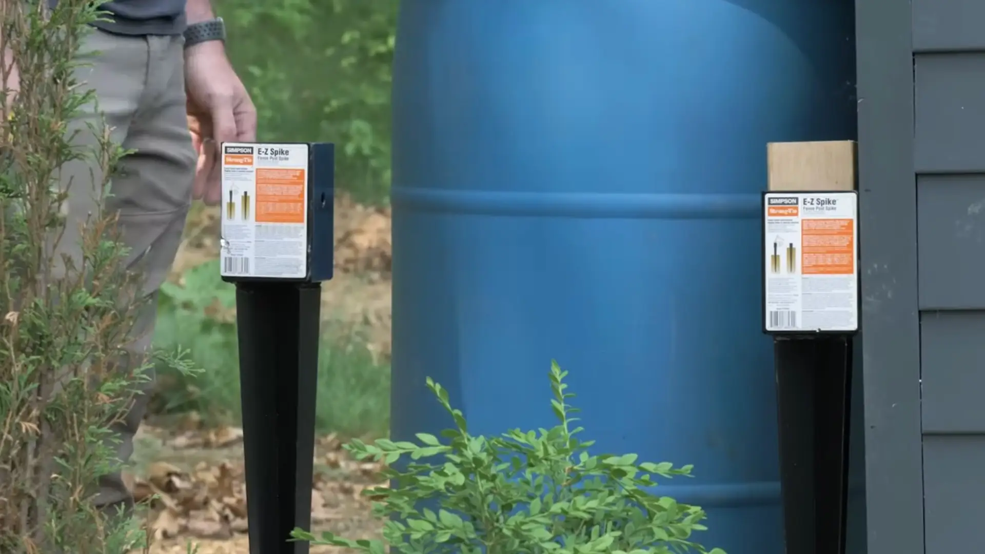installing fence posts with ground spikes for a secure chicken fence foundation