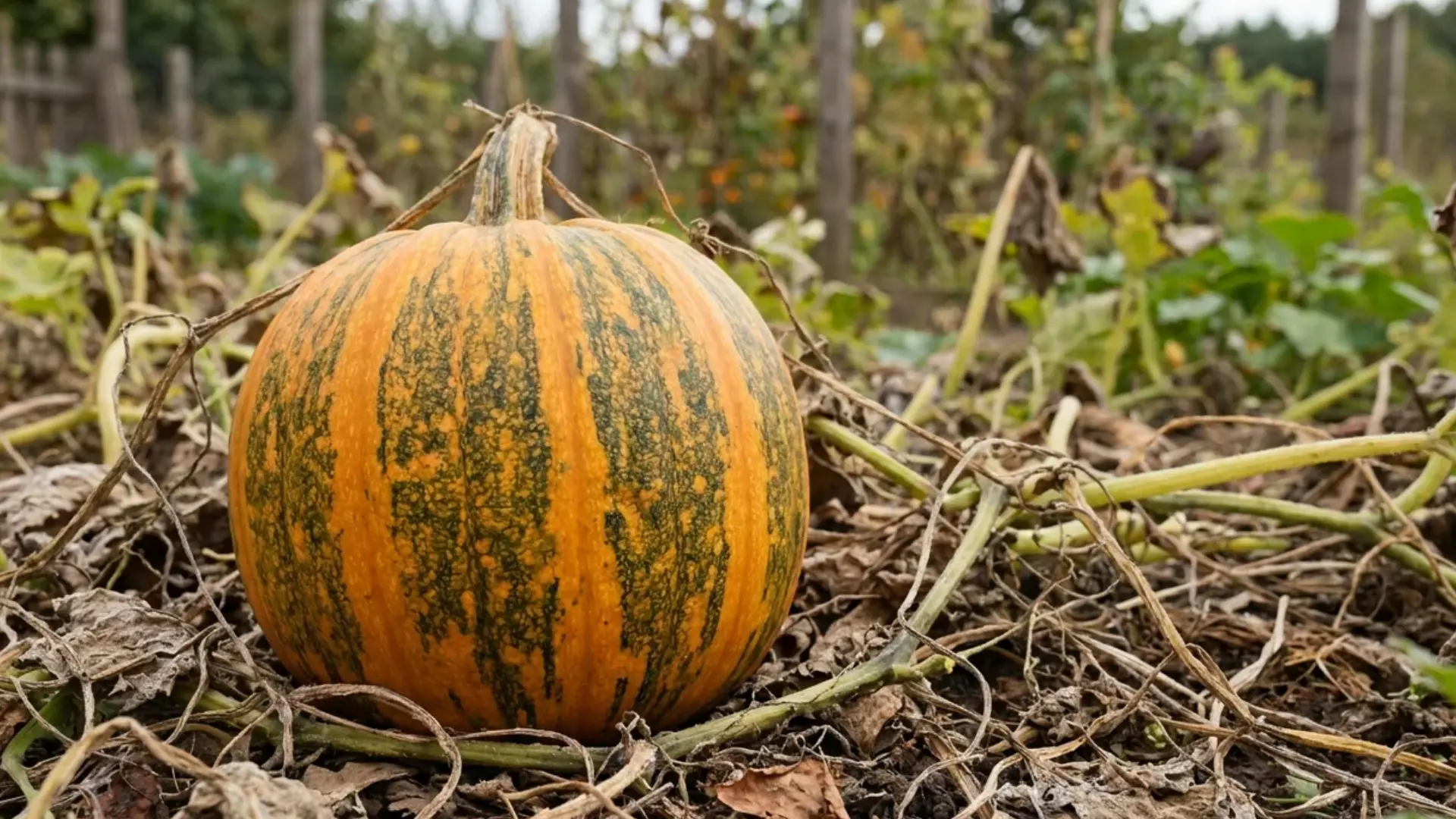 kakai pumpkin orange and green striped skin grown for seeds