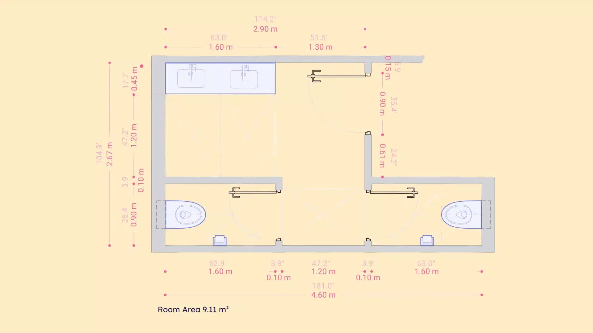 ada multi-user public restroom floor plan layout