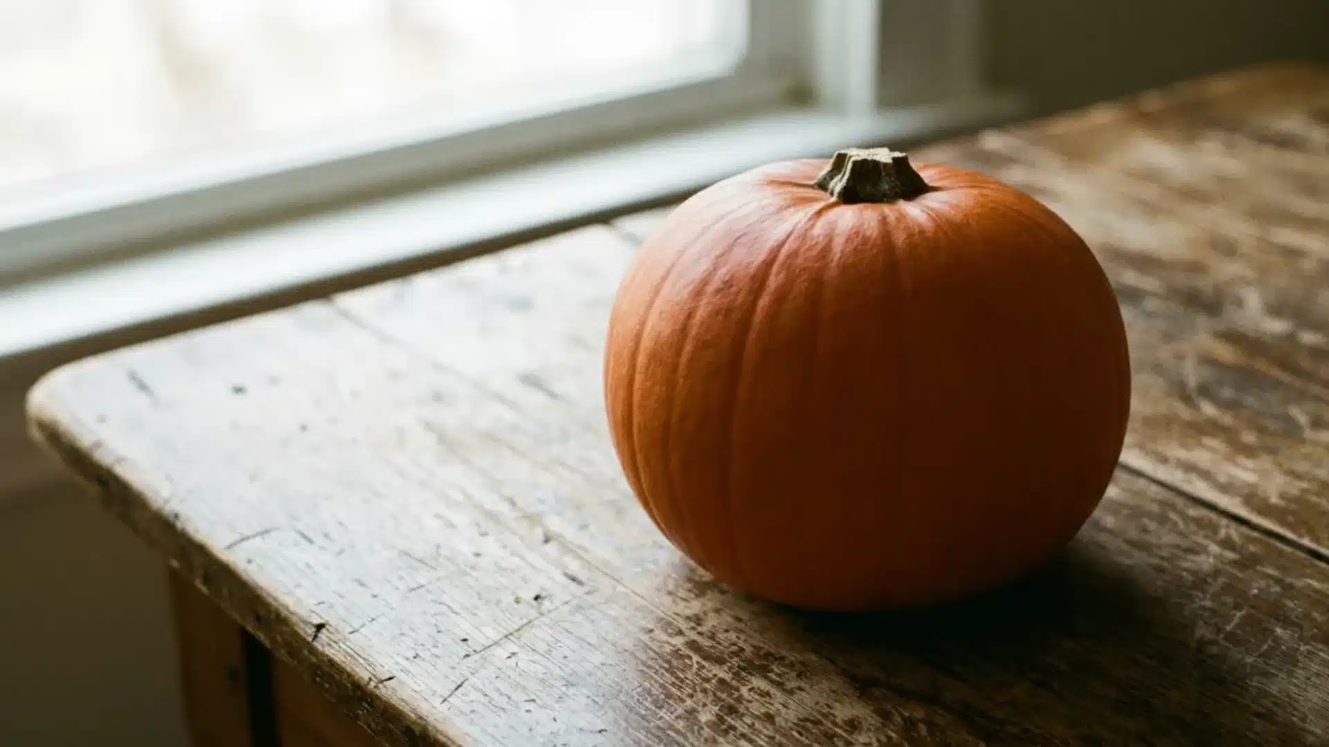 small round sugar pie pumpkin with smooth orange skin