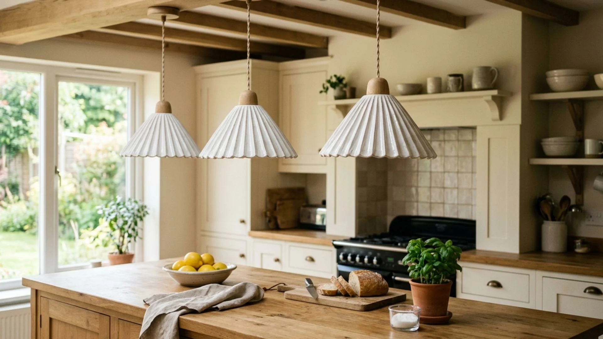 choose pleated ceramic pendant shades