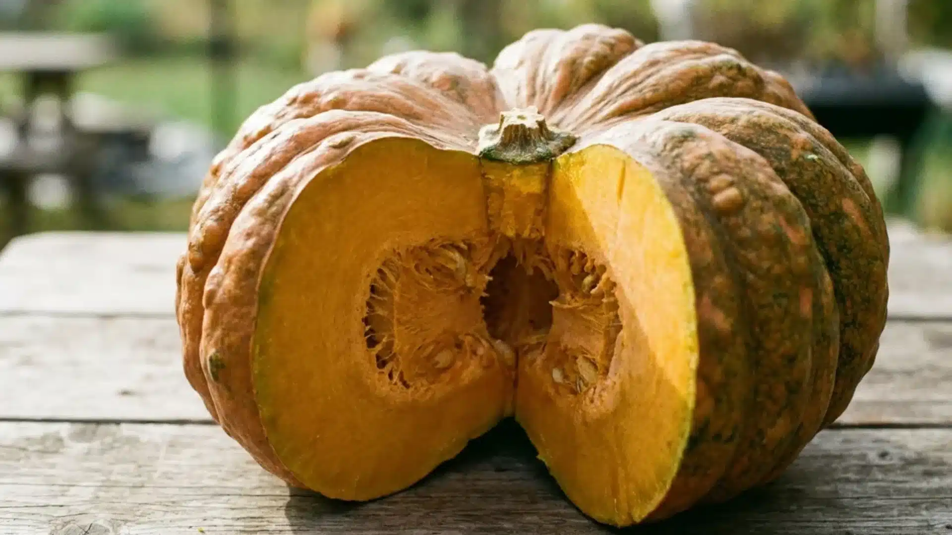 unusual three lobed triamble pumpkin close up