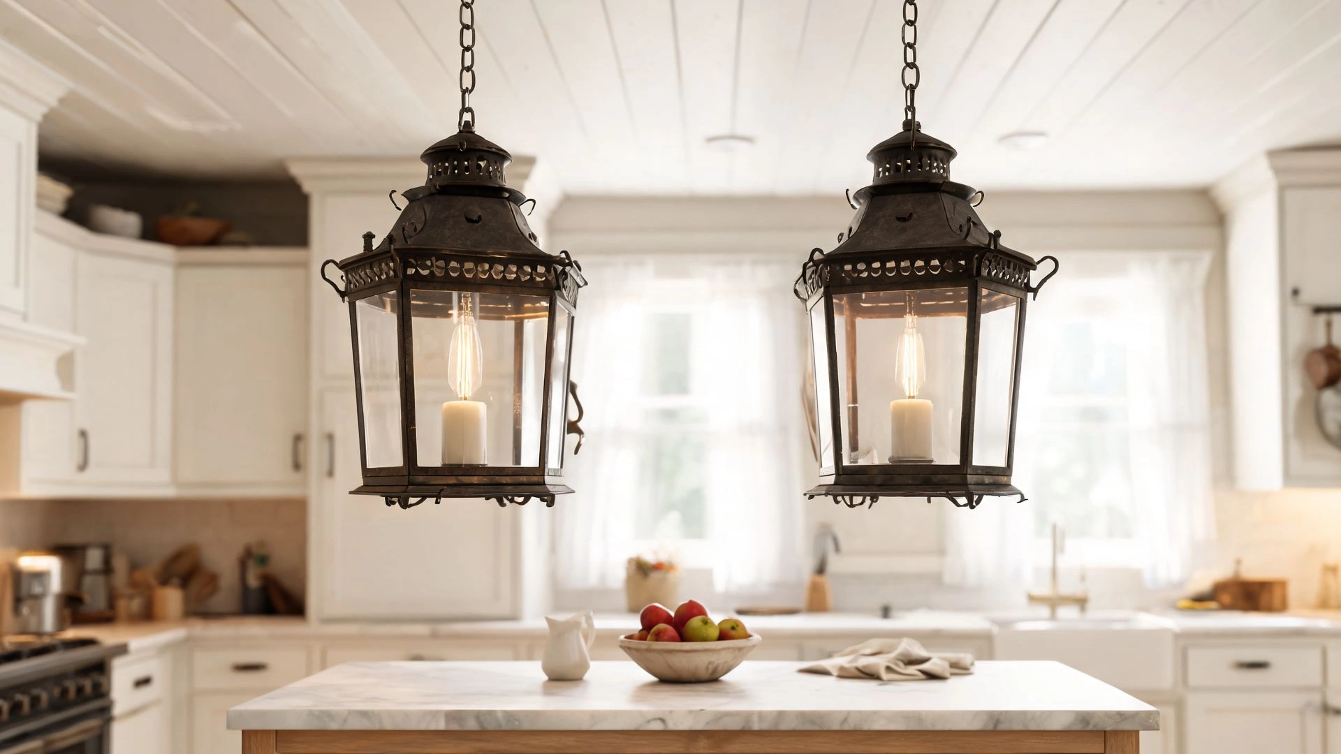add vintage lantern style pendants