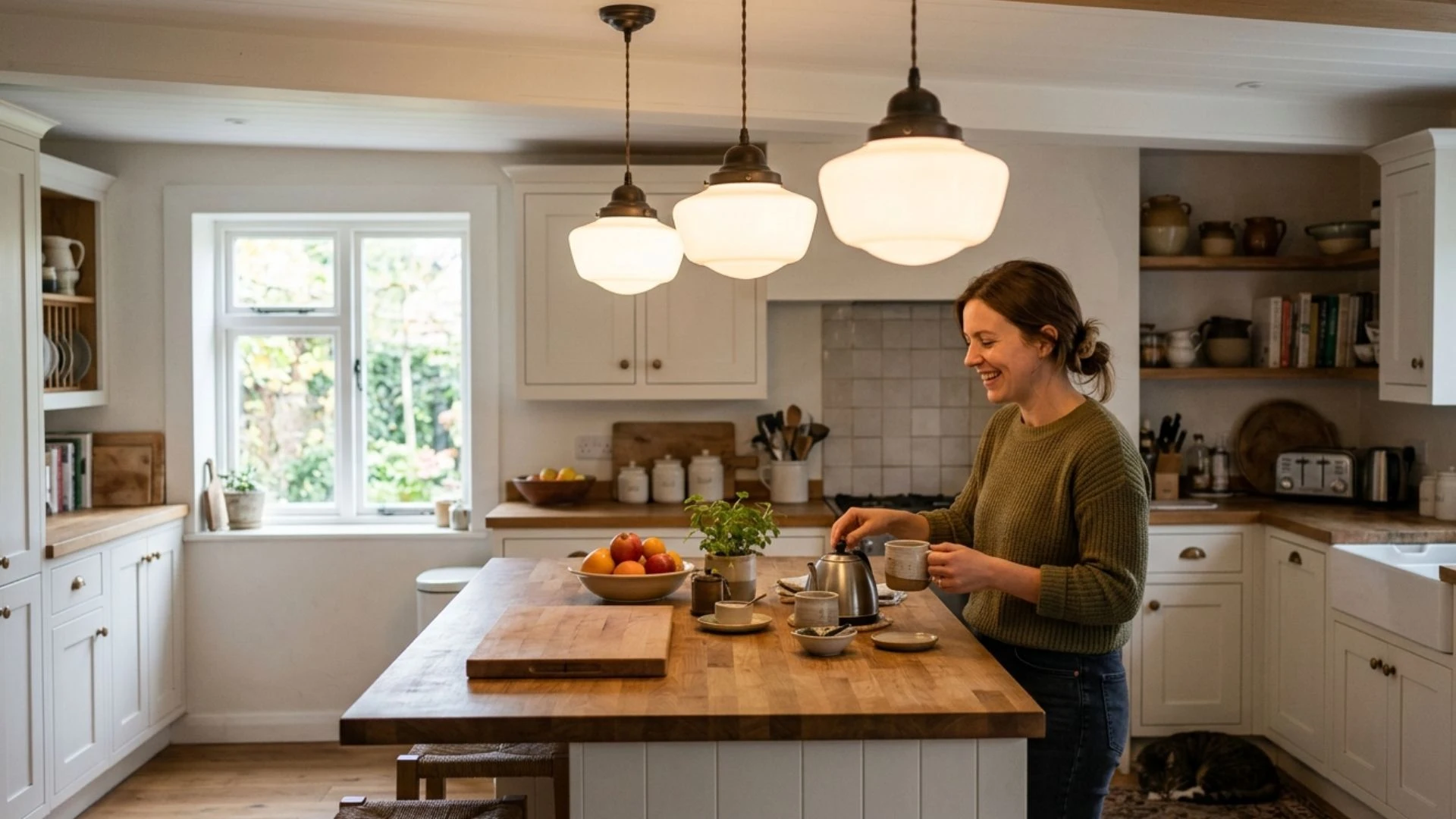 add character with schoolhouse pendants