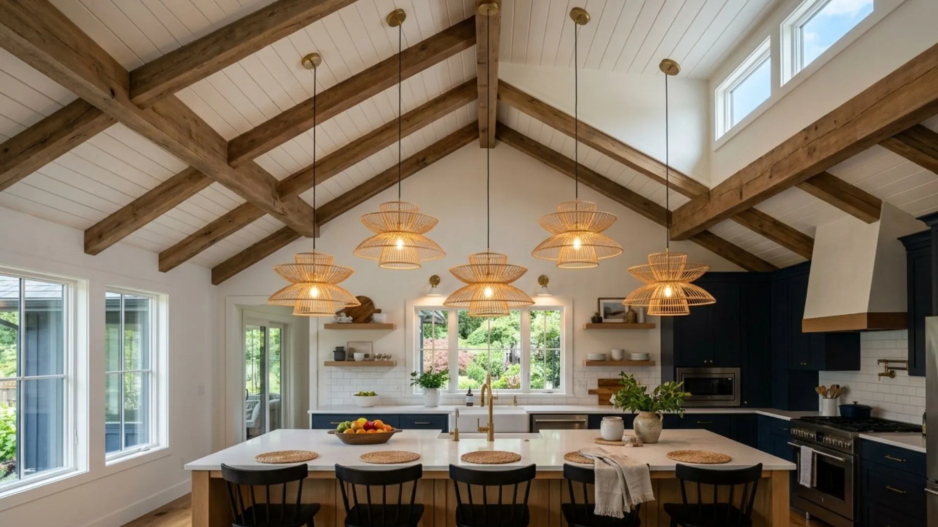 use dome pendants with metallic interiors